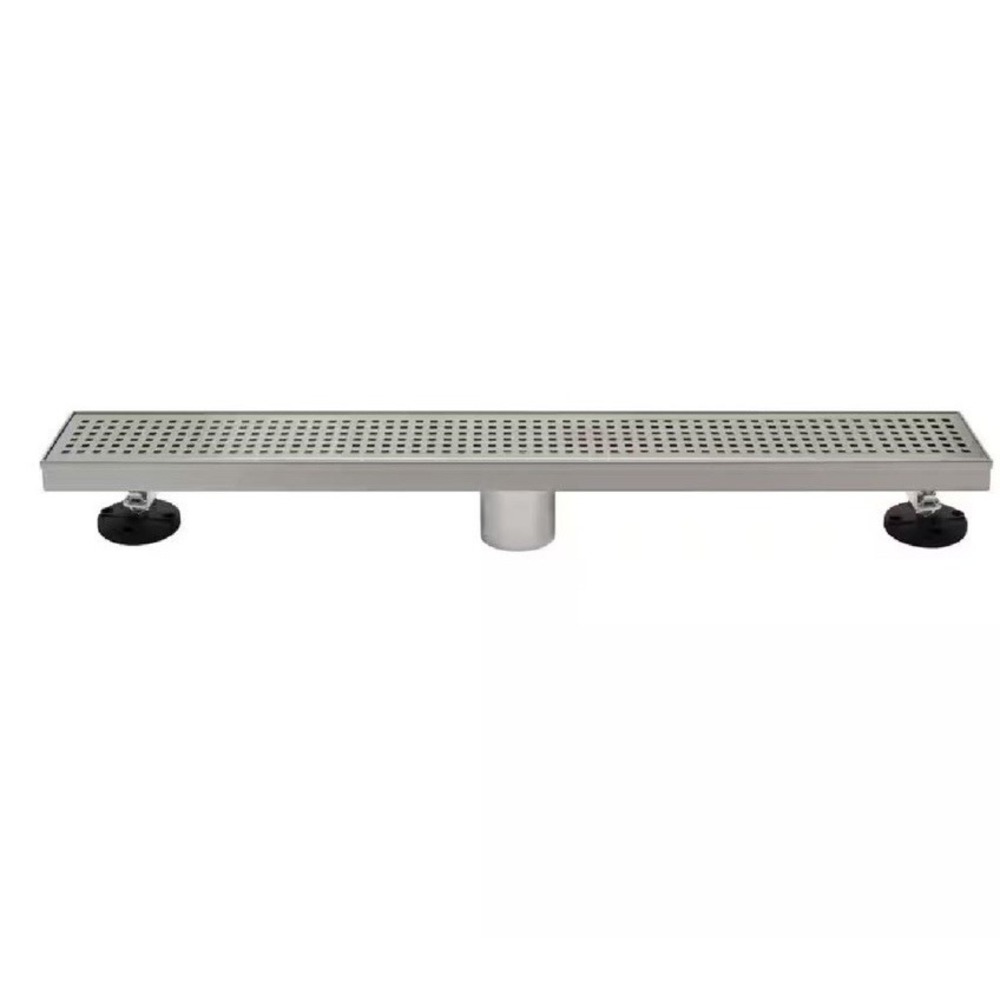 Innova 24" Linear Shower Drain Square Pattern Stainless Steel Floor Drain Grate